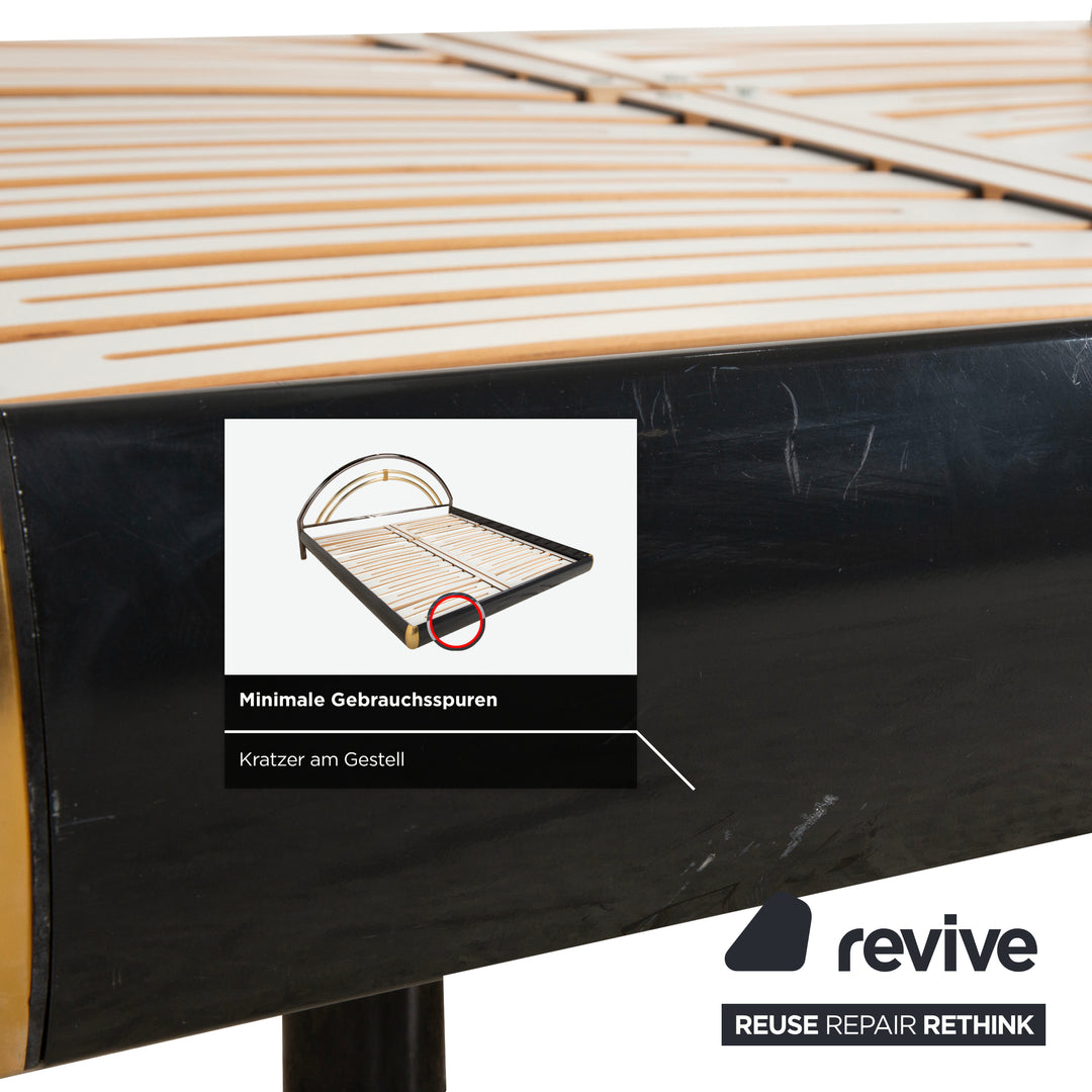 Musterring Doppelbett Metall mit Lattenrost schwarz gold