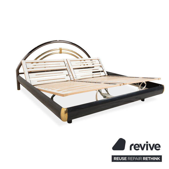 Musterring Doppelbett Metall mit Lattenrost schwarz gold