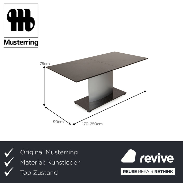 Musterring Genoa Black Stone Dining Table Natural Stone