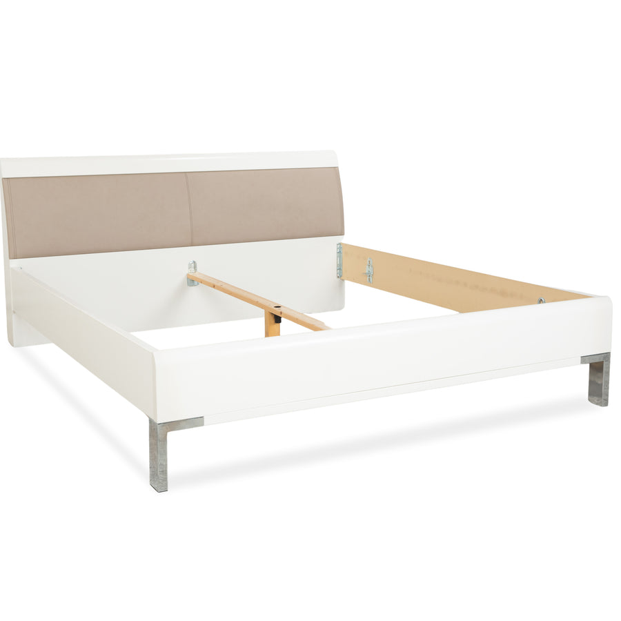Musterring Wood Leather Bed Beige 180x200