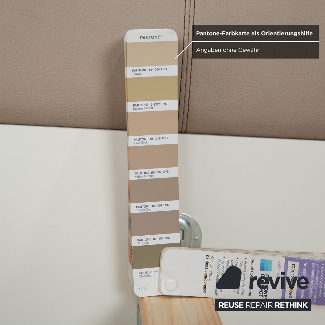 Lit en bois et cuir beige