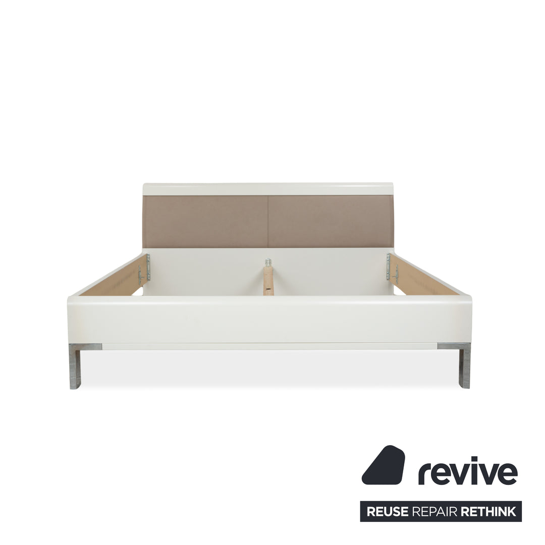 Musterring Wood Leather Bed Beige 180x200