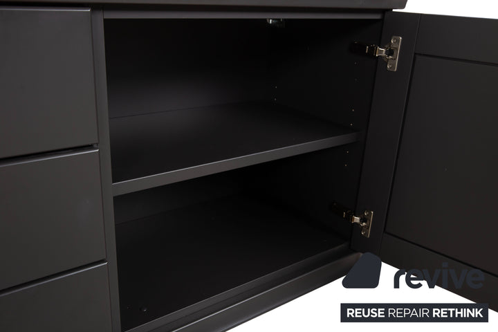 Musterring Holz Sideboard Schwarz Anthrazit 214 x 63 cm
