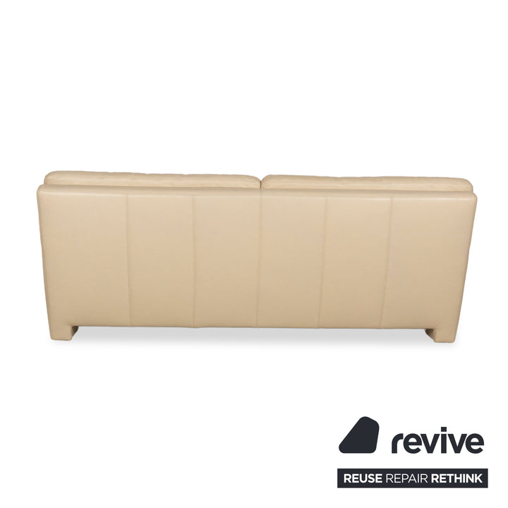 Musterring Leder Dreisitzer Beige Sofa Couch