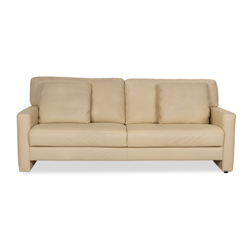 Musterring Leder Dreisitzer Beige Sofa Couch