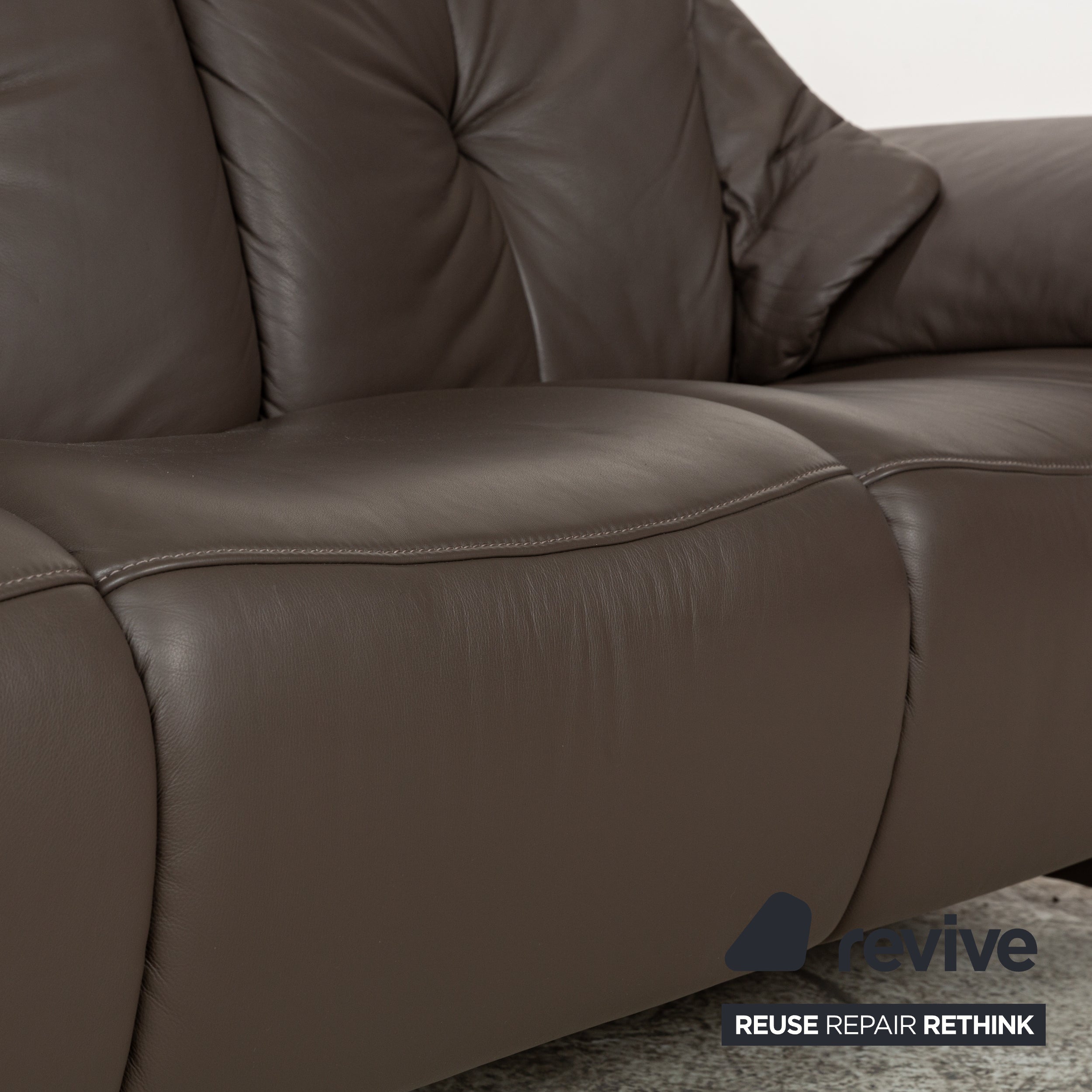 Musterring Leder Dreisitzer Braun Sofa Couch