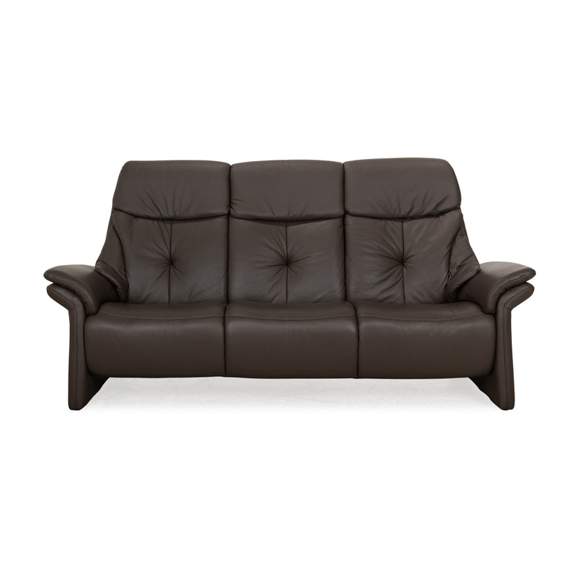Musterring Leder Dreisitzer Braun Sofa Couch