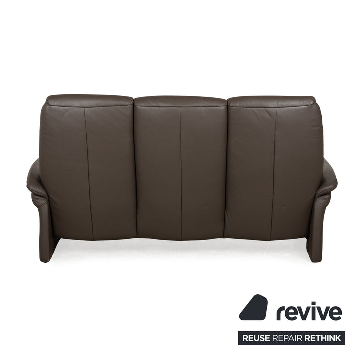 Musterring Leather Three Seater Brown Sofa Couch