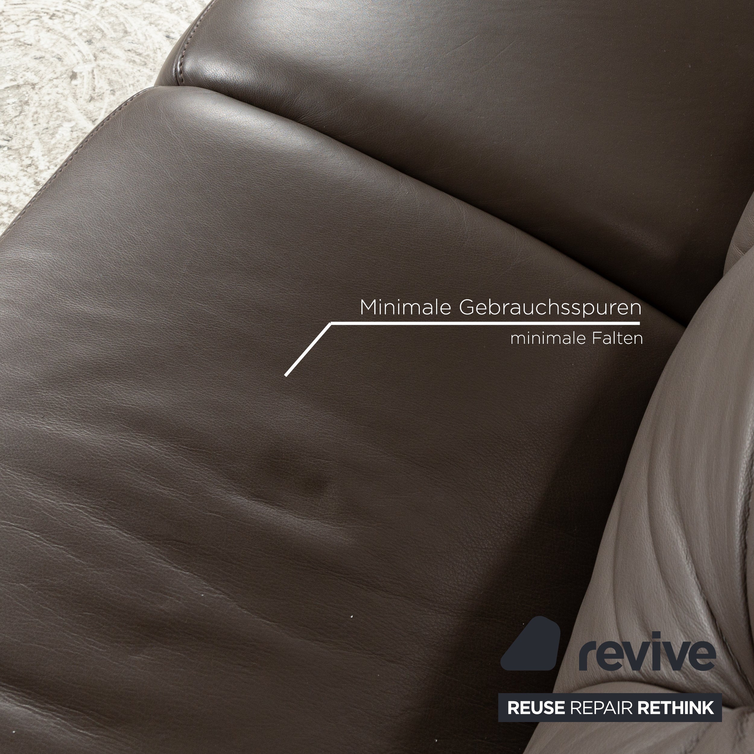 Musterring Leder Dreisitzer Braun Sofa Couch