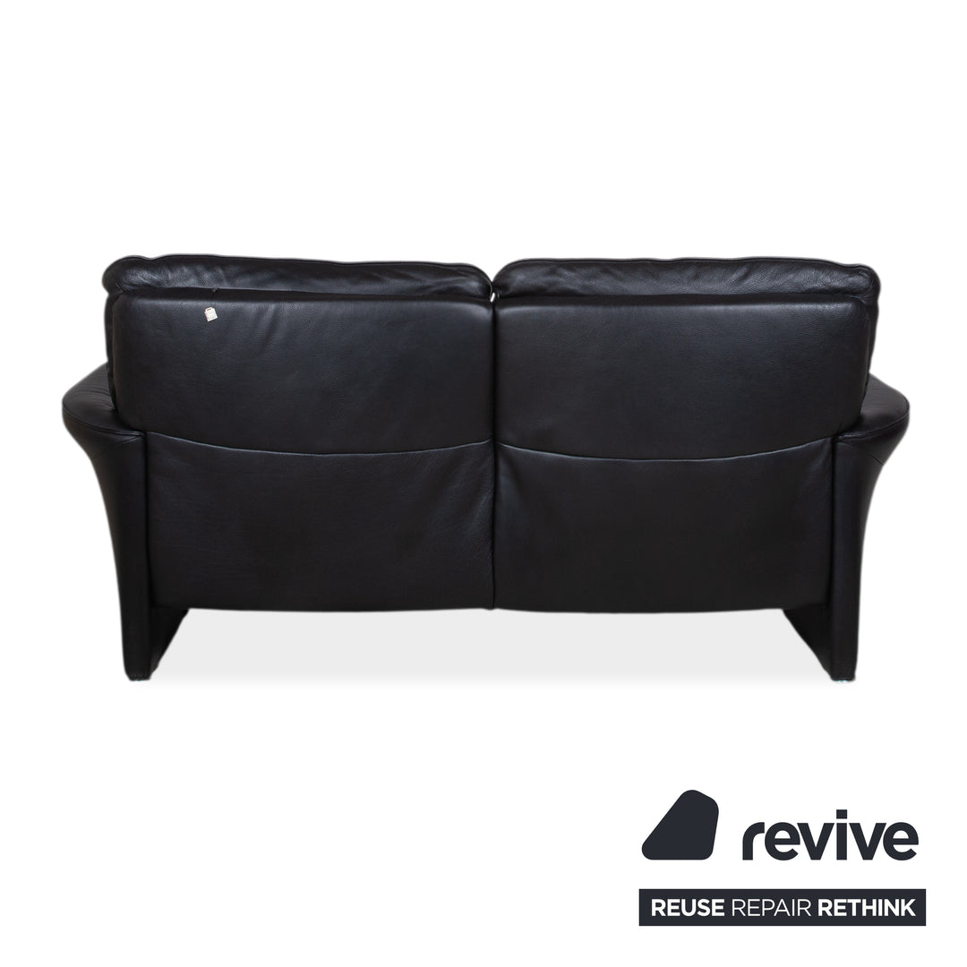 Musterring Leder Dreisitzer Schwarz Sofa Couch