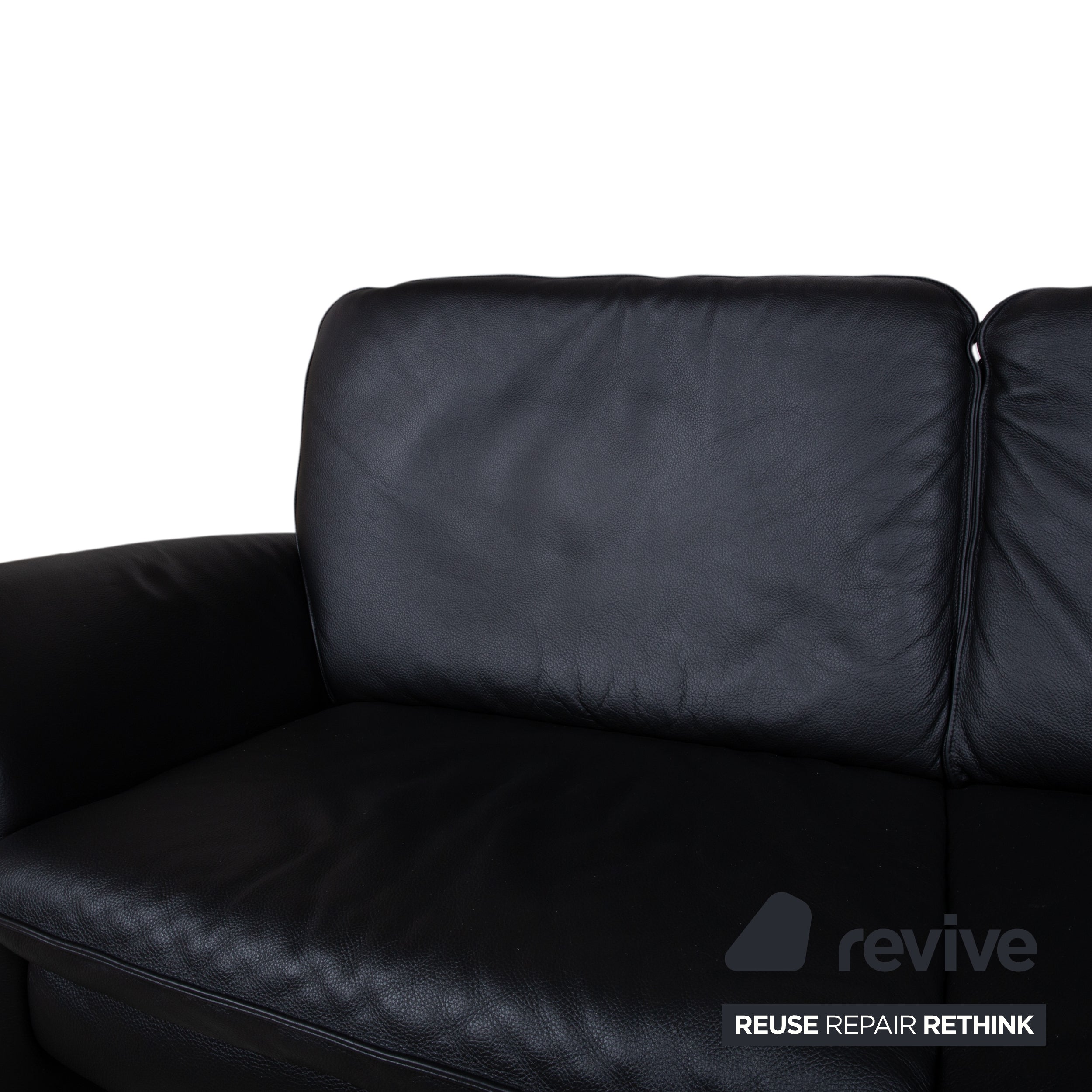 Musterring Leder Dreisitzer Schwarz Sofa Couch