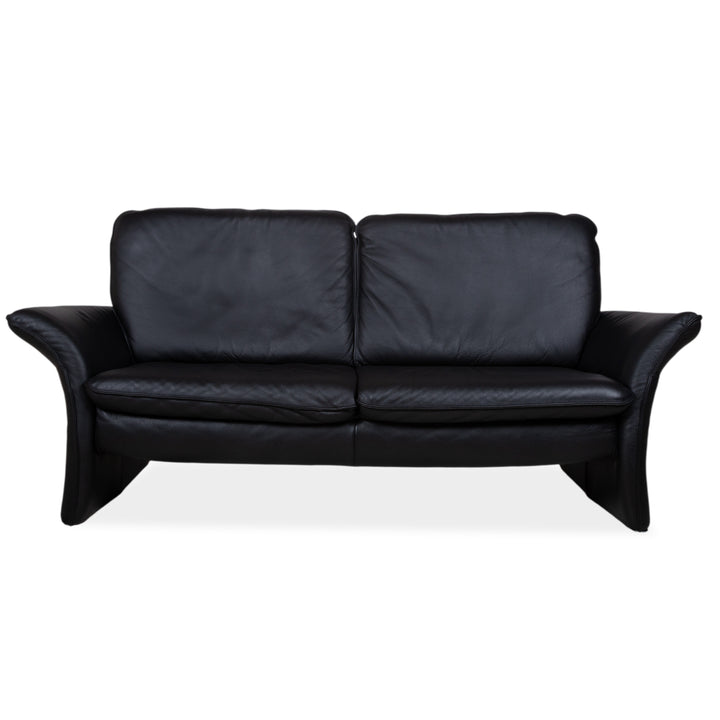 Musterring Leder Dreisitzer Schwarz Sofa Couch