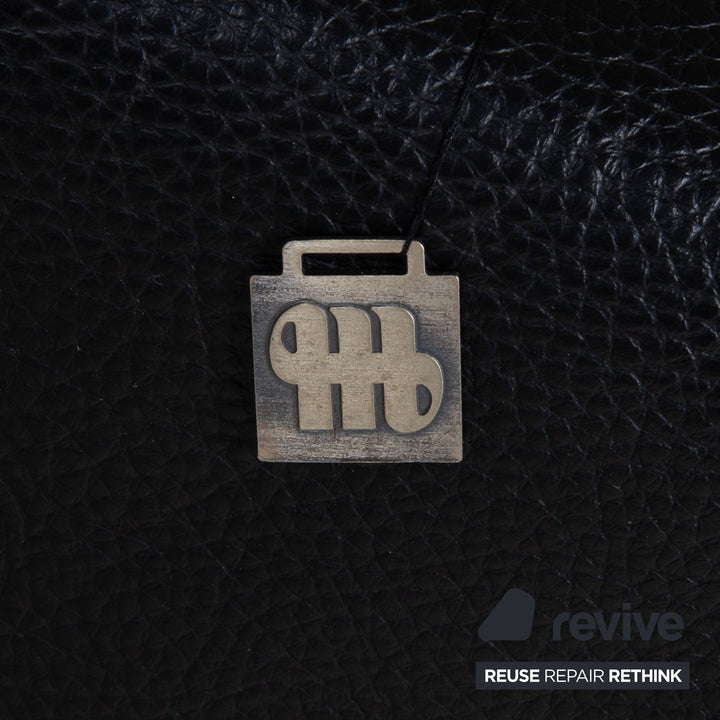 Musterring Leder Dreisitzer Schwarz Sofa Couch