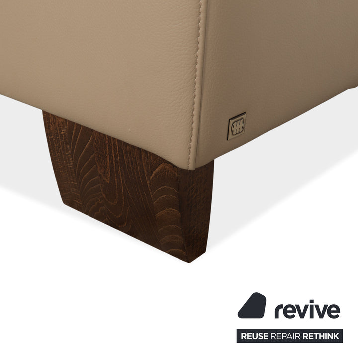 Canapé d'angle en cuir beige taupe Musterring