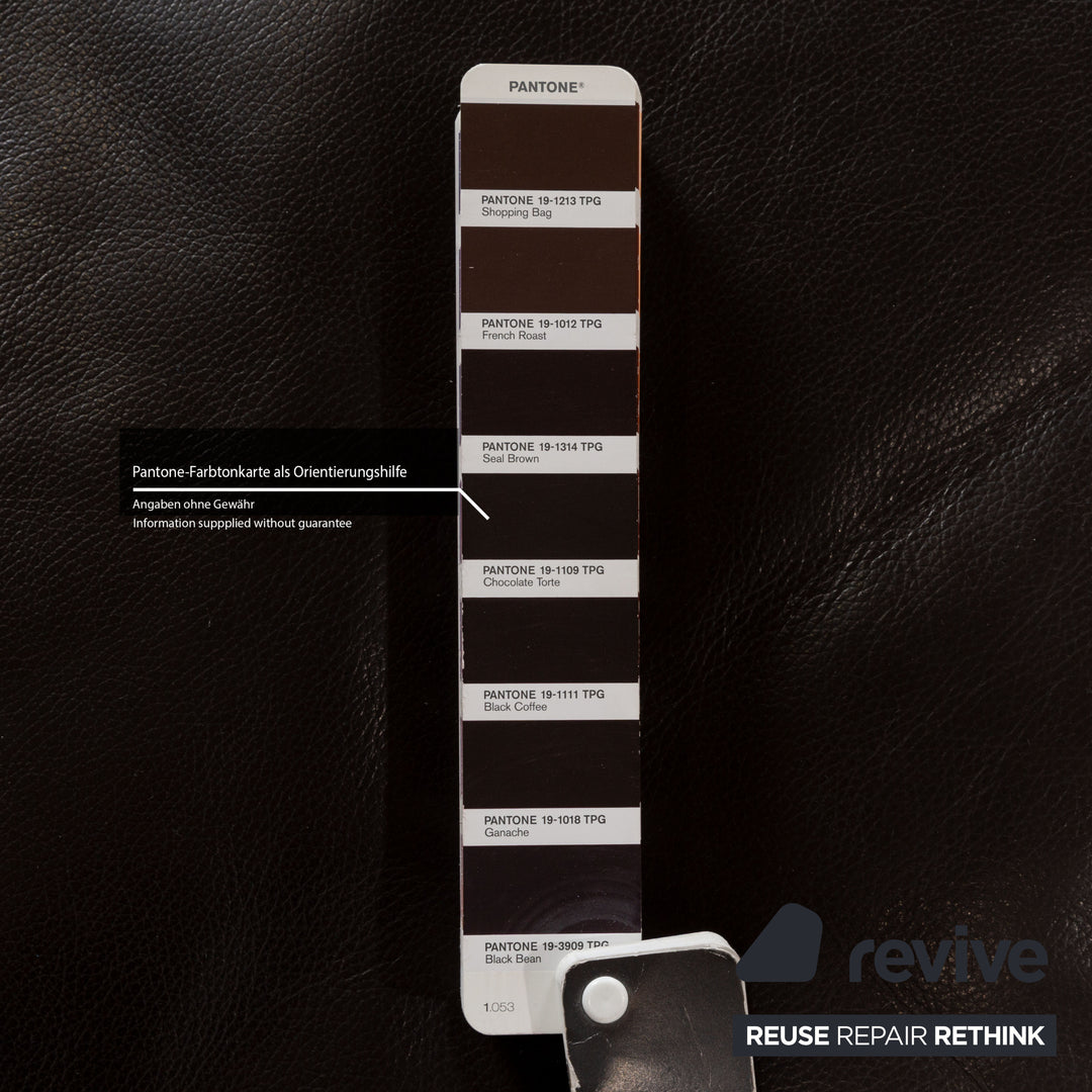 Musterring Leather Corner Sofa Brown Recamiere Right Sofa Couch manual function