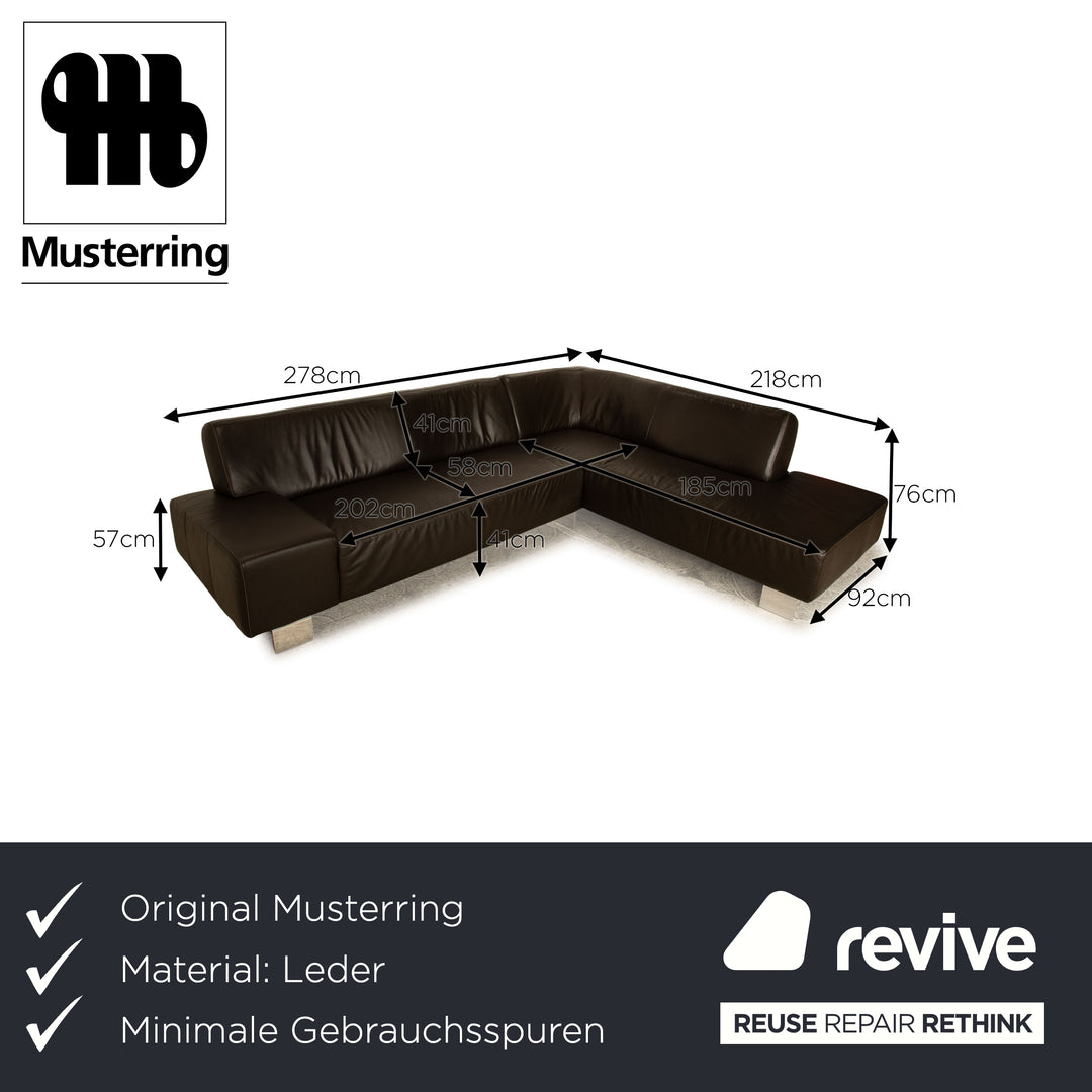 Musterring Leather Corner Sofa Brown Sofa Couch