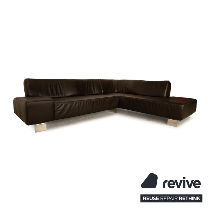 Musterring Leather Corner Sofa Brown Sofa Couch