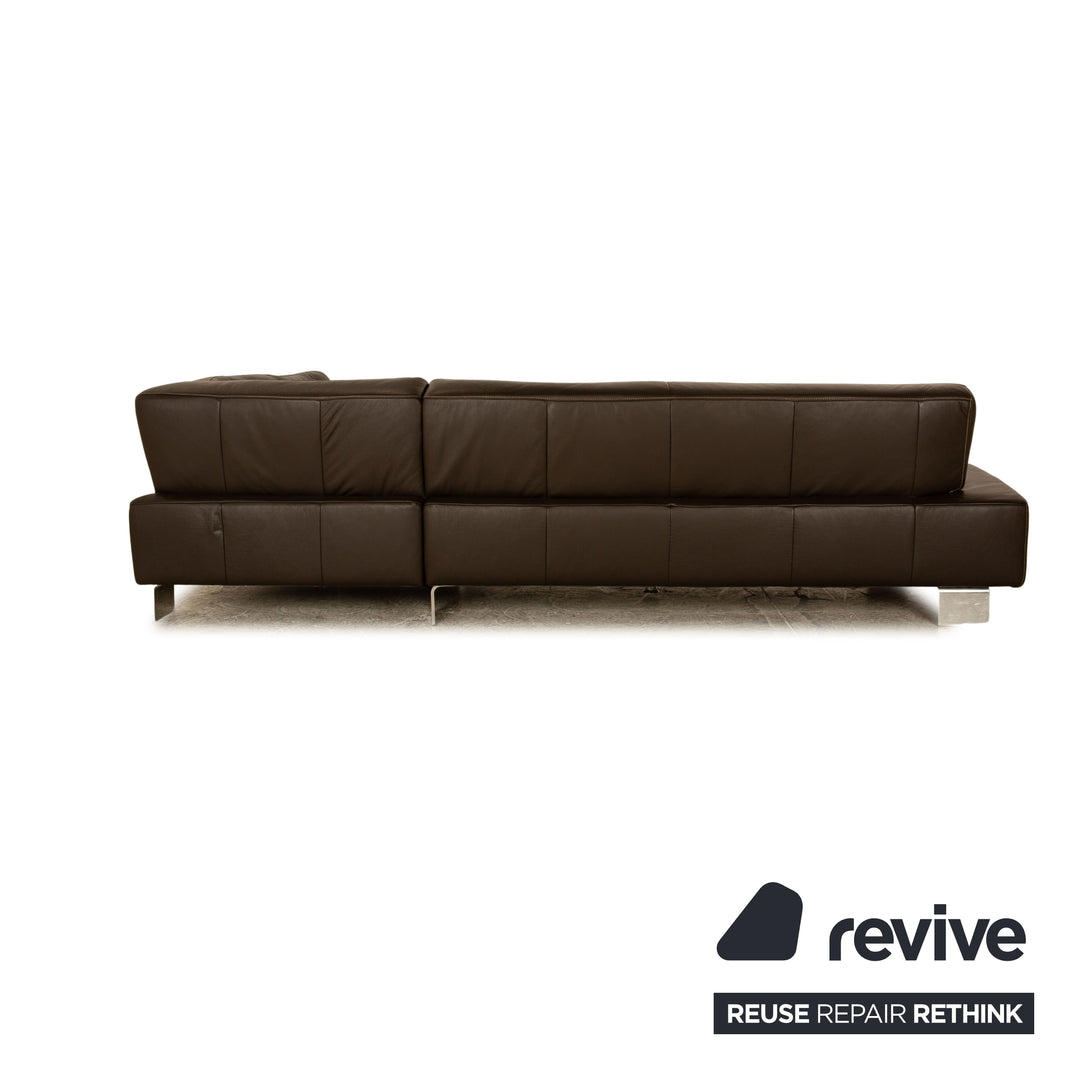 Musterring Leather Corner Sofa Brown Sofa Couch