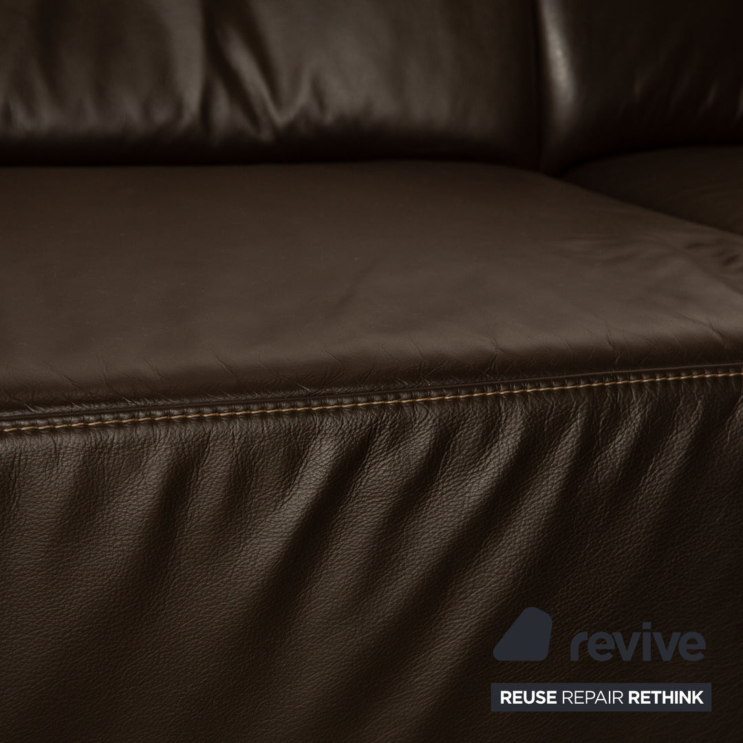 Musterring Leather Corner Sofa Brown Sofa Couch