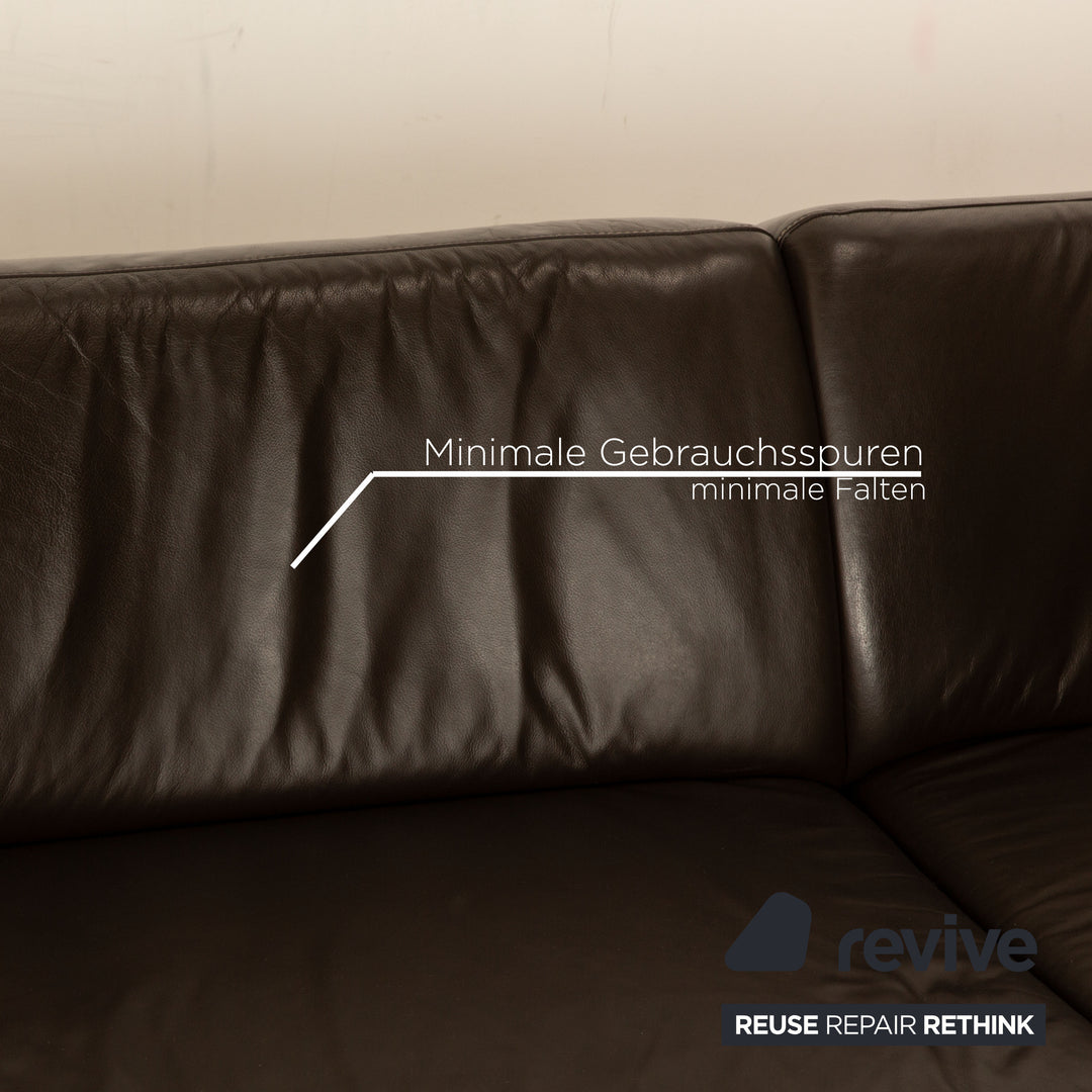 Musterring Leather Corner Sofa Brown Sofa Couch