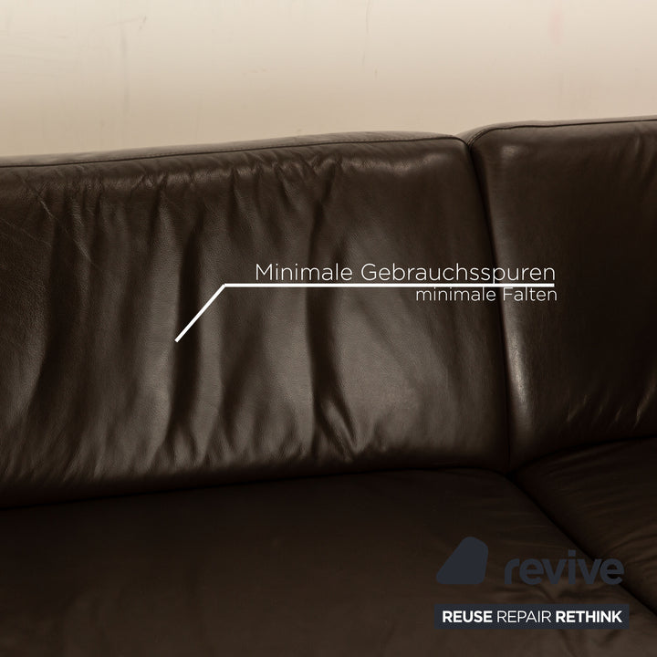 Musterring Leather Corner Sofa Brown Sofa Couch