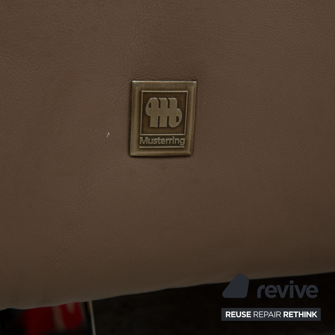Musterring Leder Ecksofa Braun Taupe Recamiere Rechts manuelle Funktion Sofa Couch