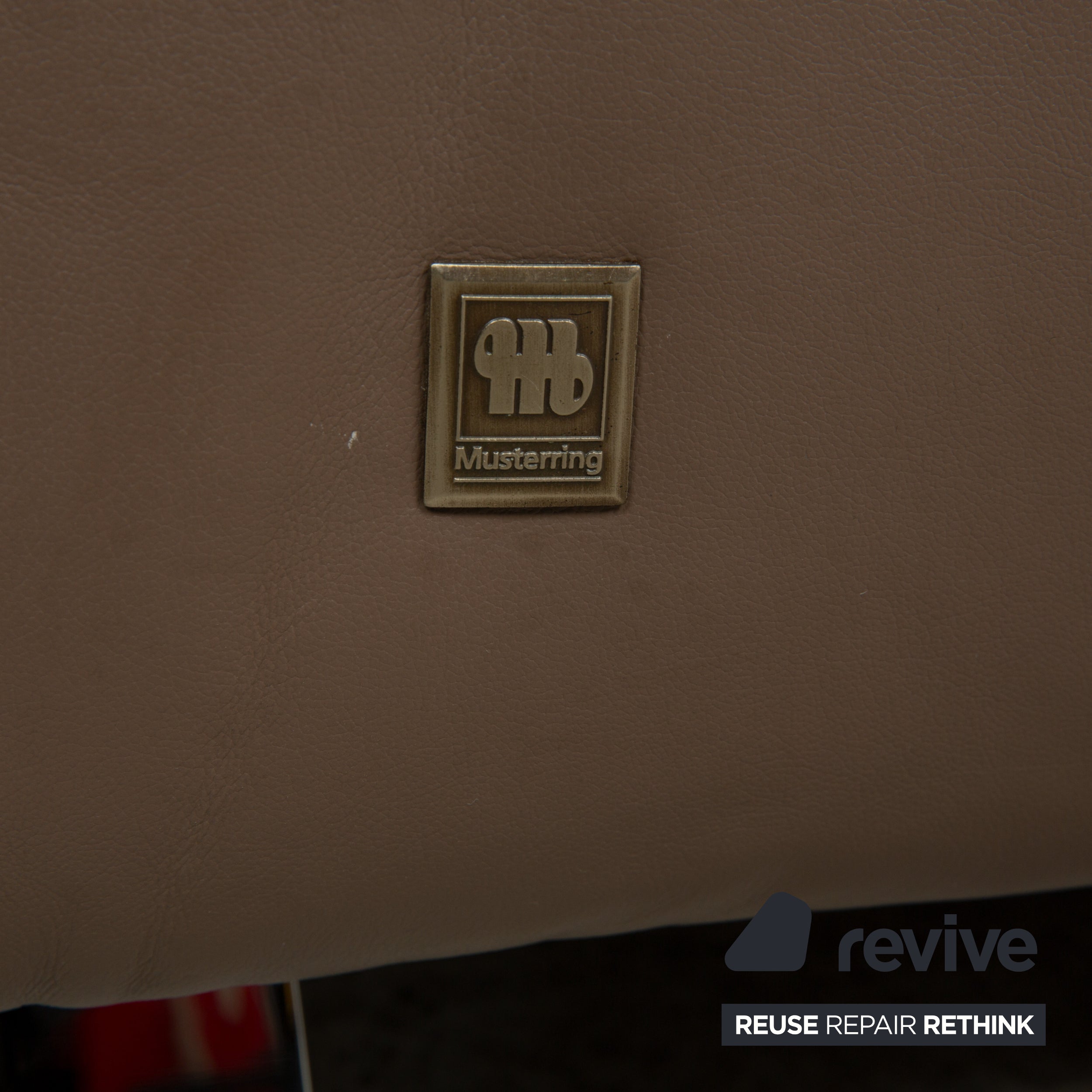 Musterring Leder Ecksofa Braun Taupe Recamiere Rechts manuelle Funktion Sofa Couch