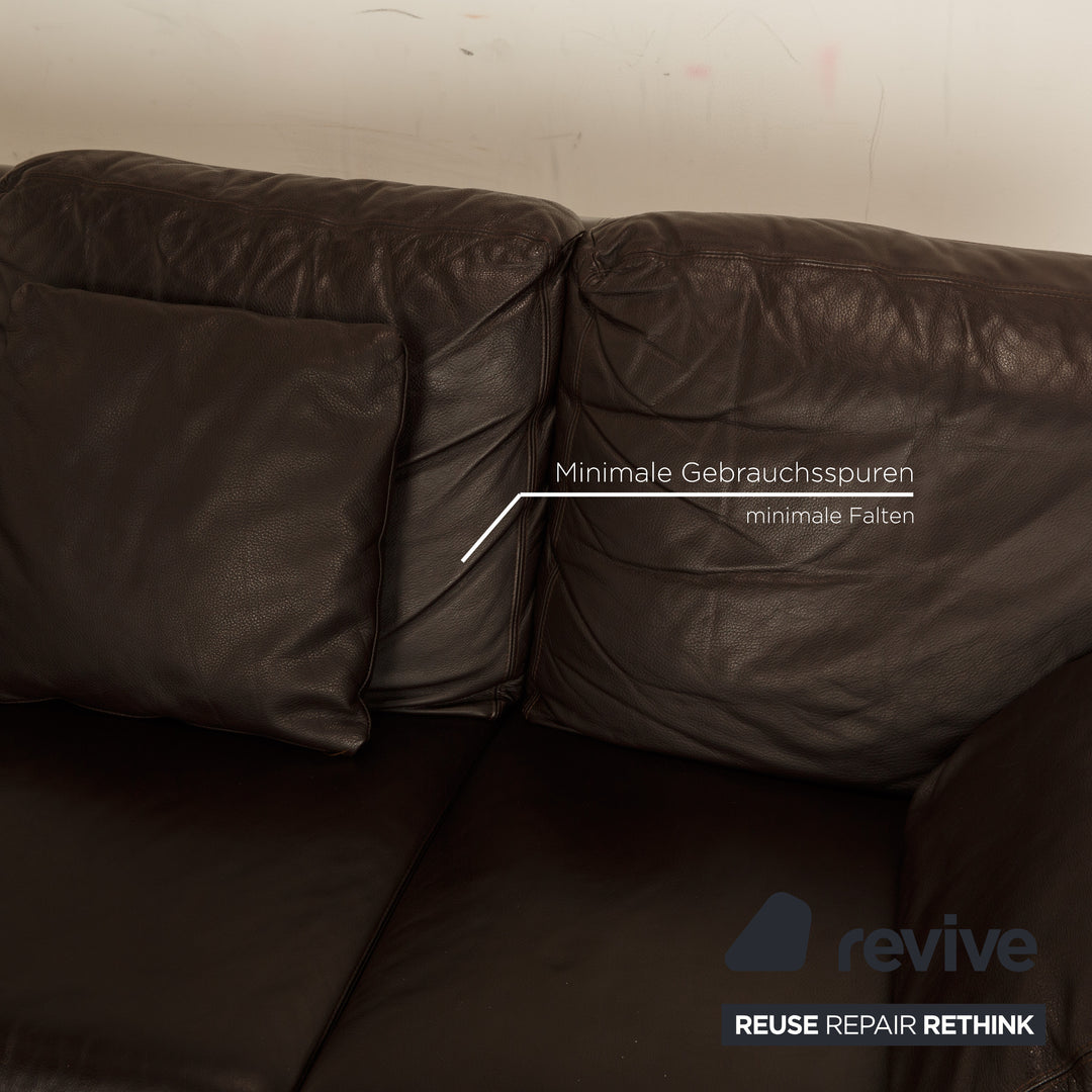 Musterring Leder Ecksofa Dunkelbraun Sofa Couch