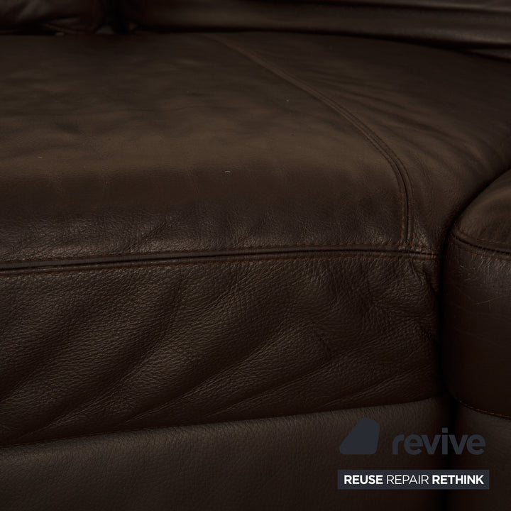 Musterring Leder Ecksofa Dunkelbraun Sofa Couch