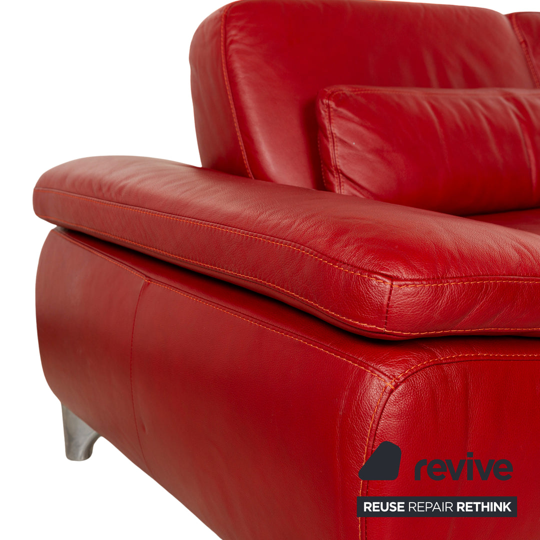 Musterring Leder Ecksofa Rot Sofa Couch