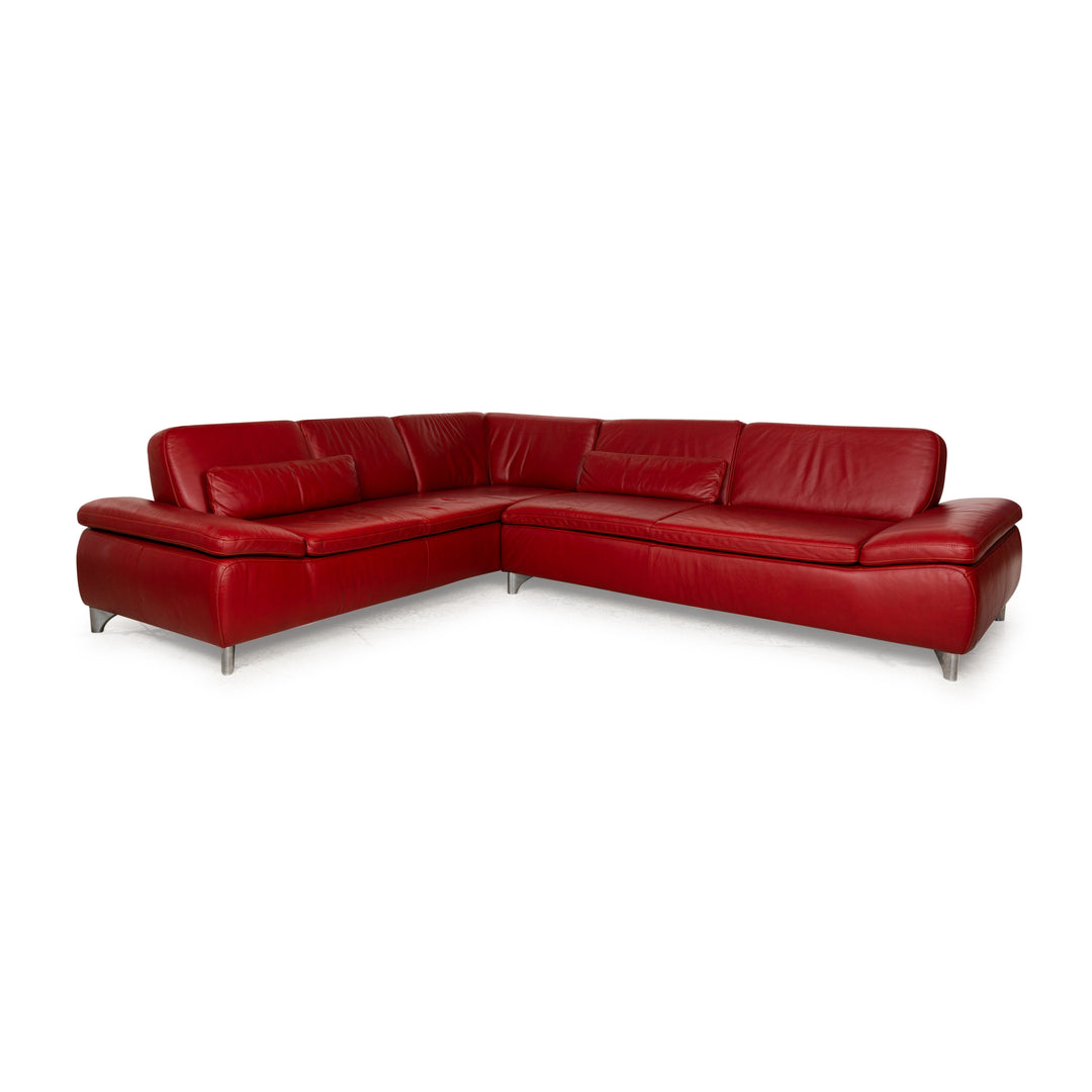 Musterring Leder Ecksofa Rot Sofa Couch