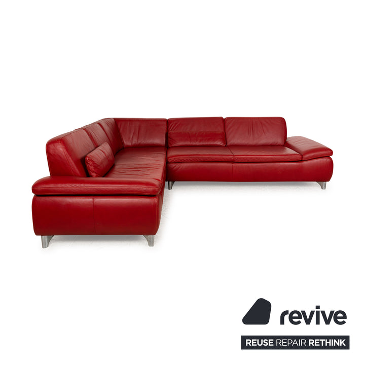 Musterring Leder Ecksofa Rot Sofa Couch