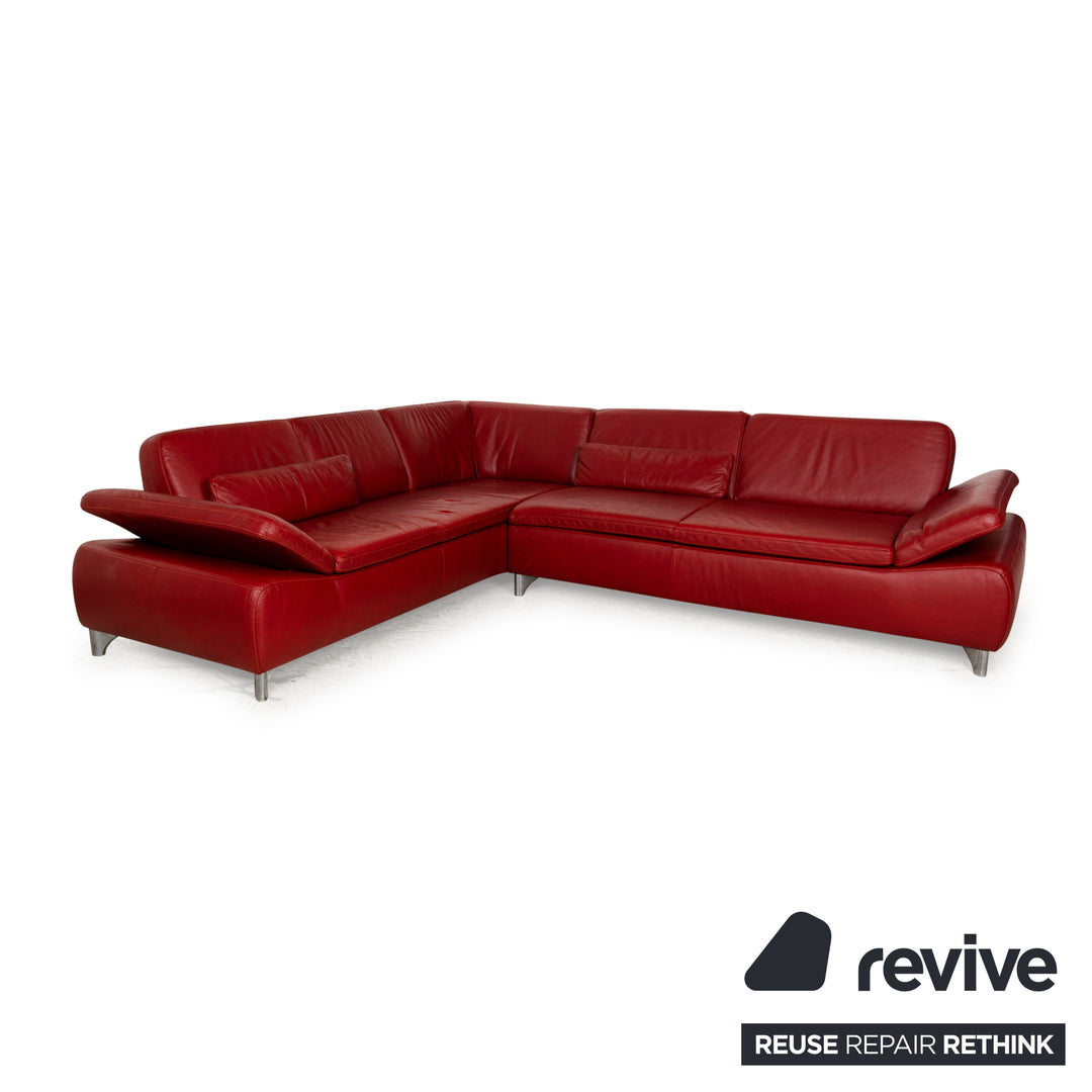 Musterring Leder Ecksofa Rot Sofa Couch