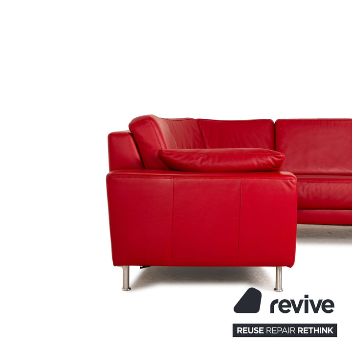 Musterring Leder Ecksofa Rot Sofa Couch