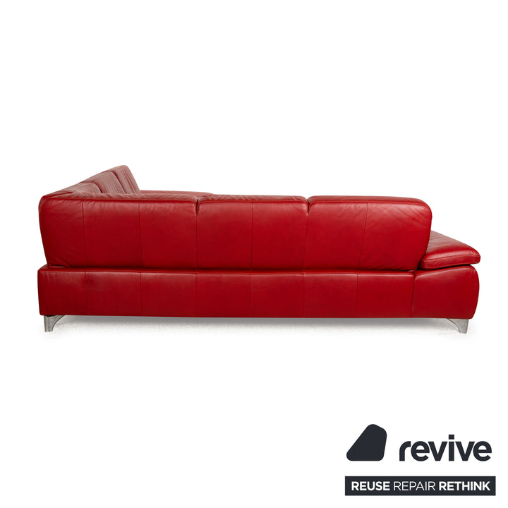 Musterring Leder Ecksofa Rot Sofa Couch