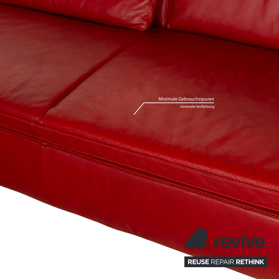 Musterring Leder Ecksofa Rot Sofa Couch