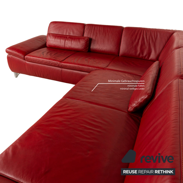 Musterring Leder Ecksofa Rot Sofa Couch