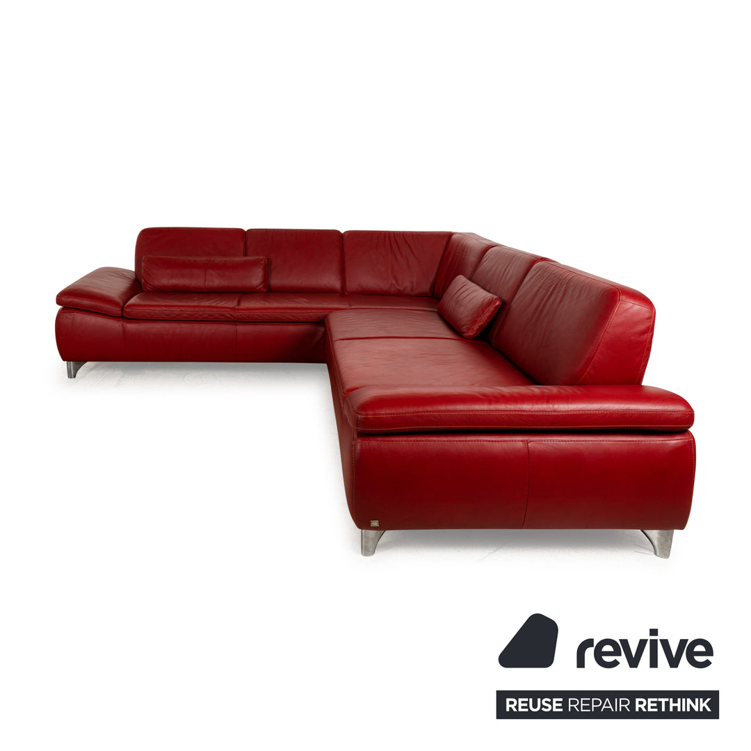 Musterring Leder Ecksofa Rot Sofa Couch