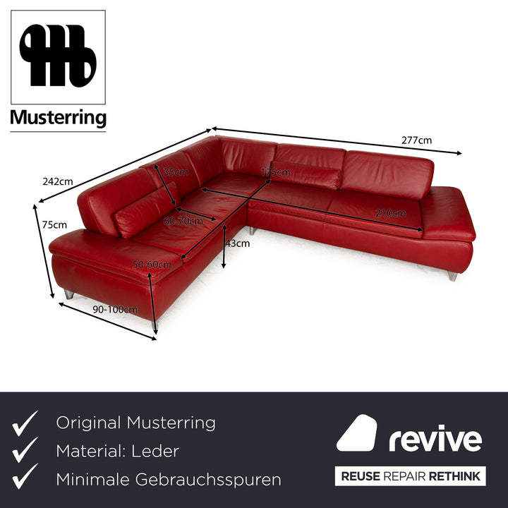 Musterring Leder Ecksofa Rot Sofa Couch