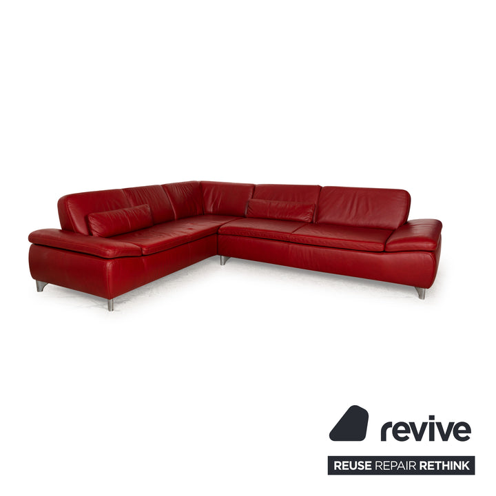 Musterring Leder Ecksofa Rot Sofa Couch