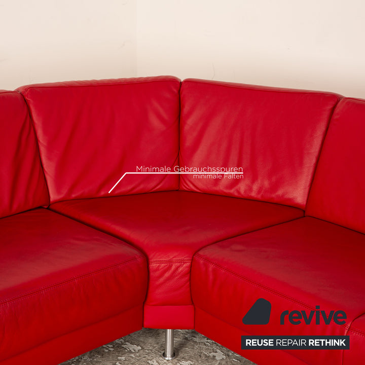 Musterring Leder Ecksofa Rot Sofa Couch