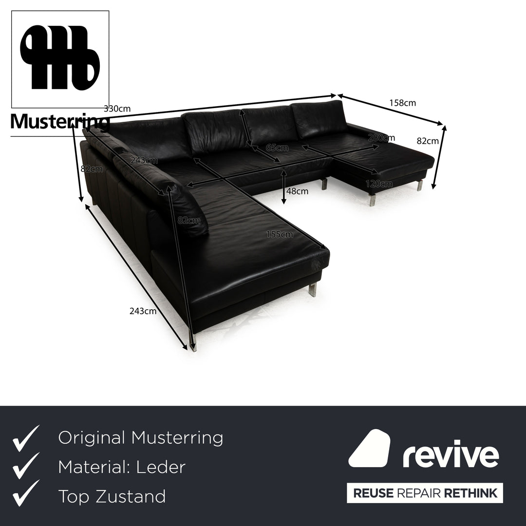 Musterring Leder Ecksofa Schwarz Recamiere Rechts Sofa Couch