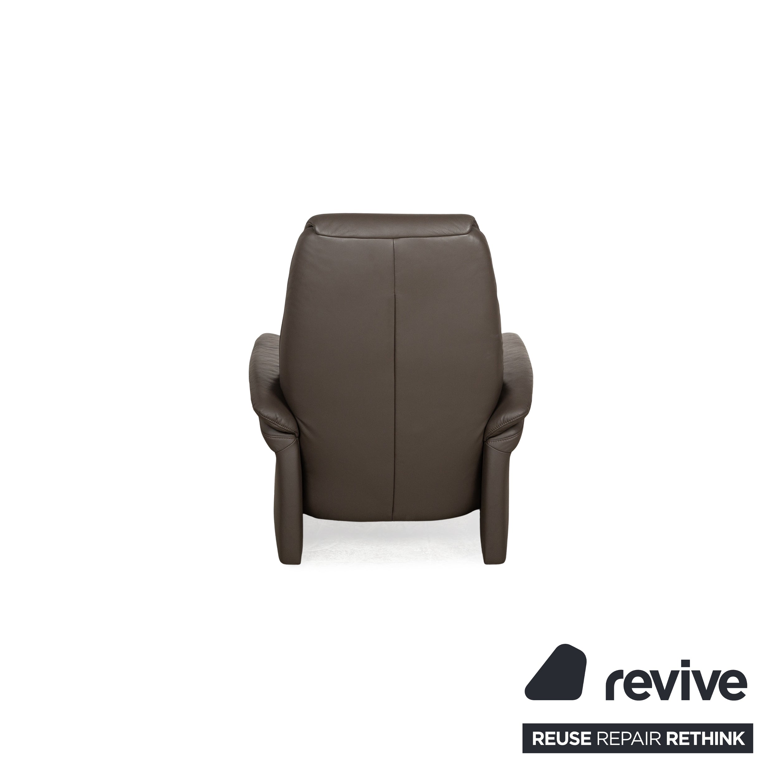 Musterring Leather Armchair Brown Manual Function
