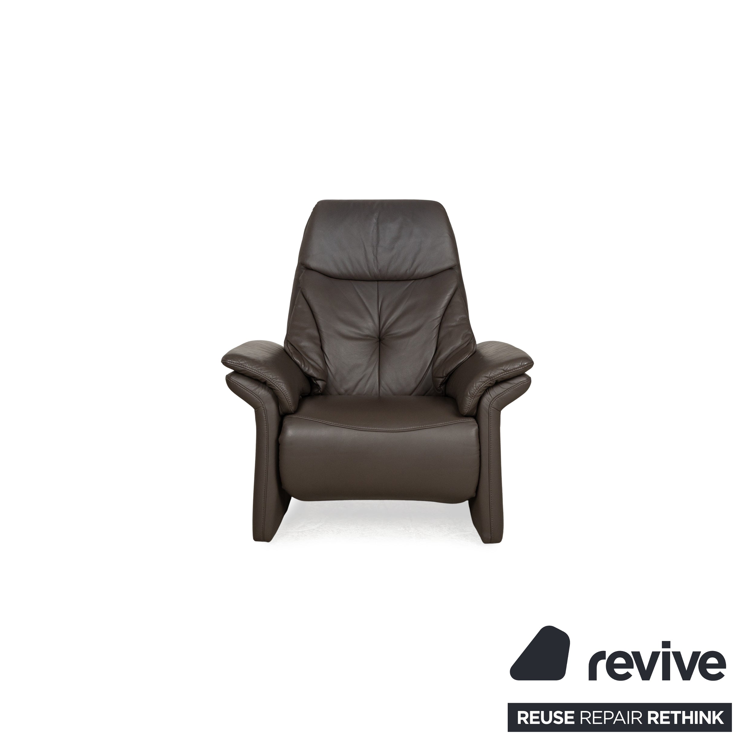 Musterring Leather Armchair Brown Manual Function