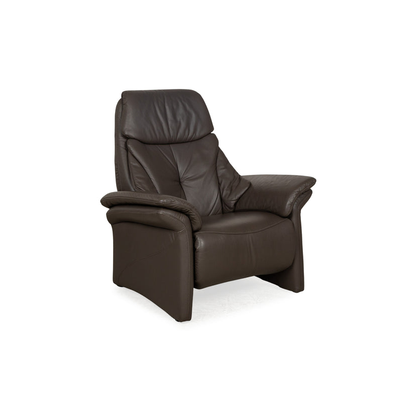 Musterring Leather Armchair Brown Manual Function