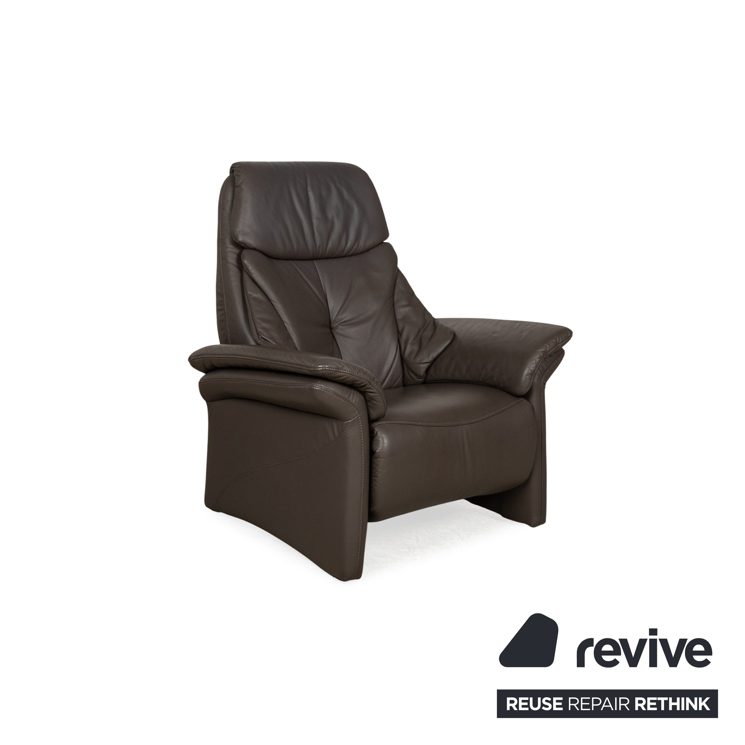 Musterring Leather Armchair Brown Manual Function