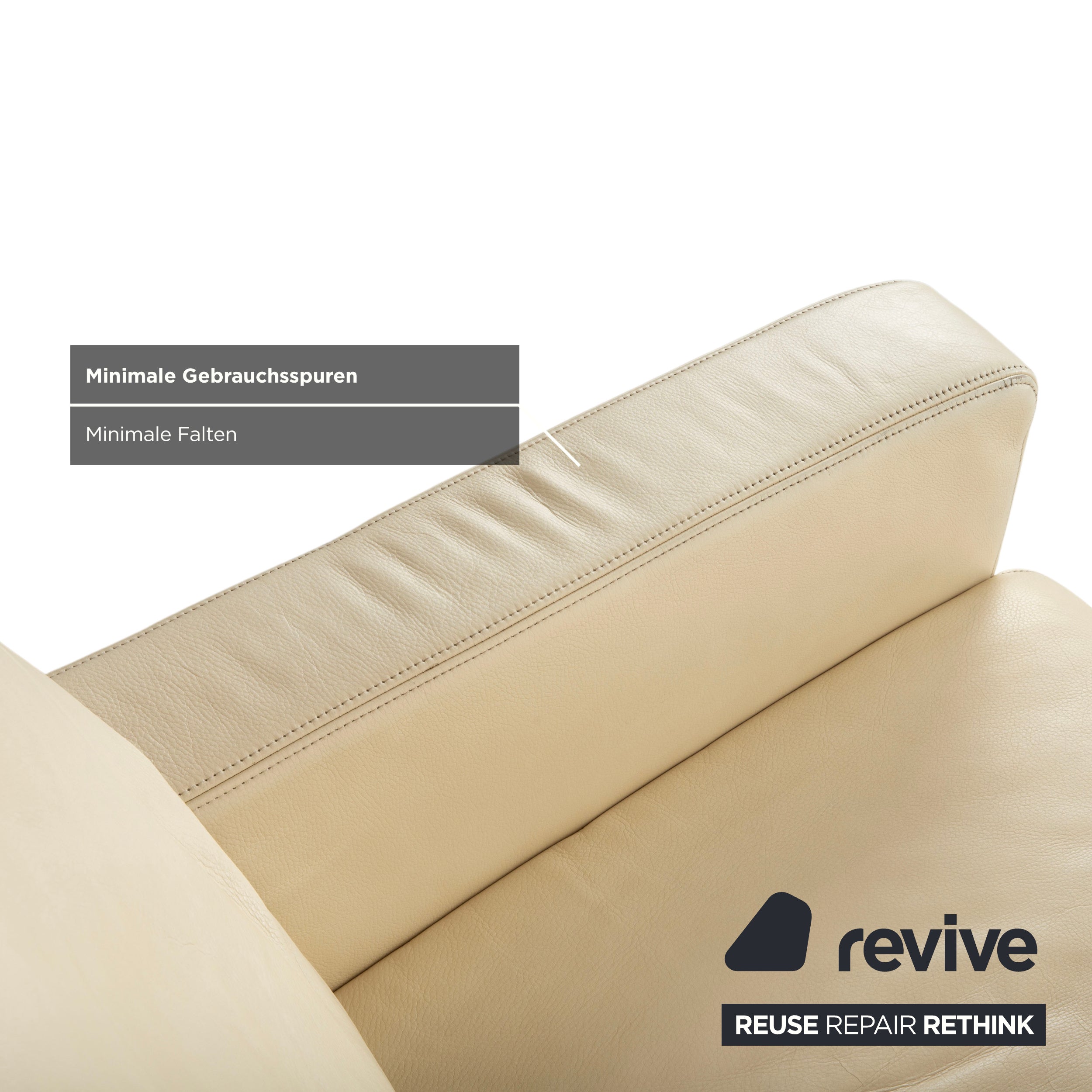 Musterring Leder Sessel Creme Beige Off-White
