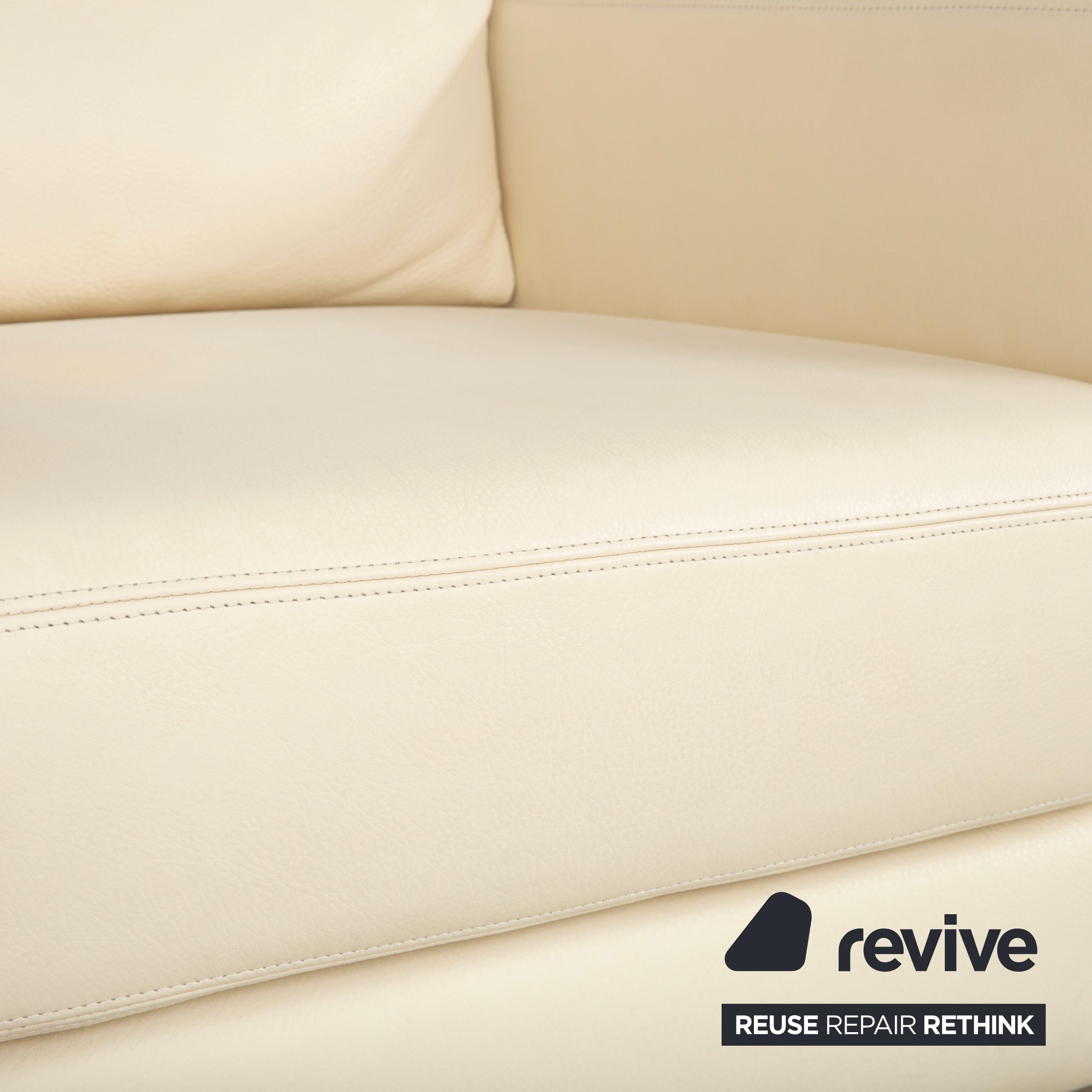 Musterring Leder Sessel Creme Beige Off-White