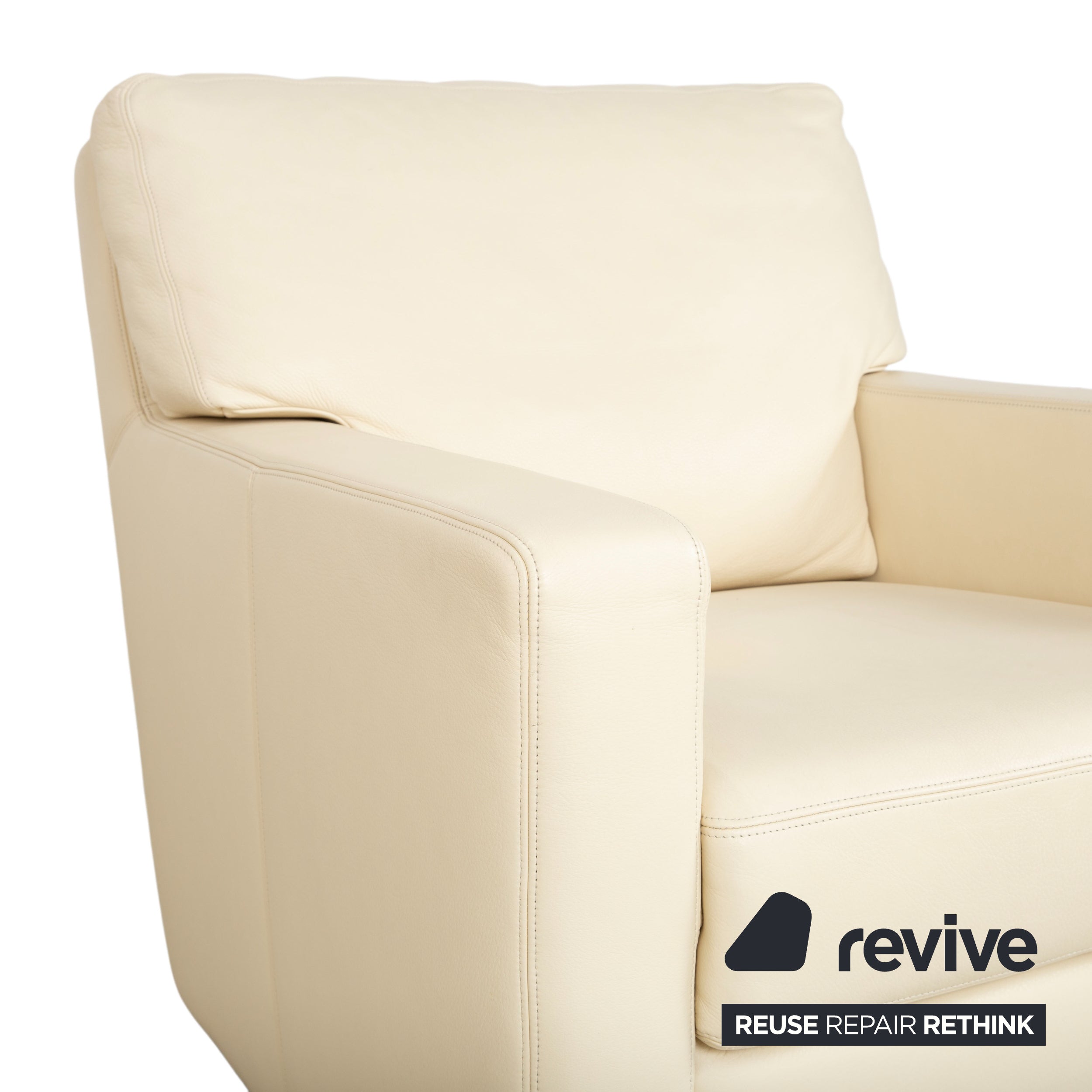 Musterring Leder Sessel Creme Beige Off-White