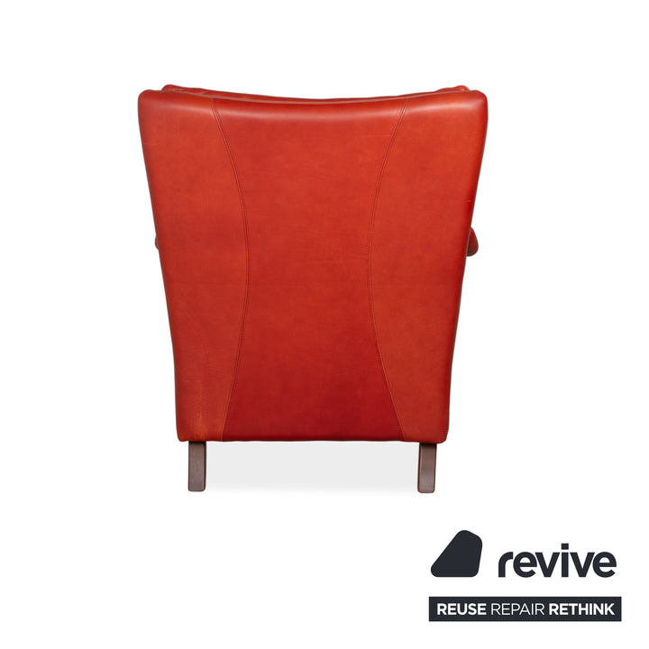 Musterring Leder Sessel Rot Braun